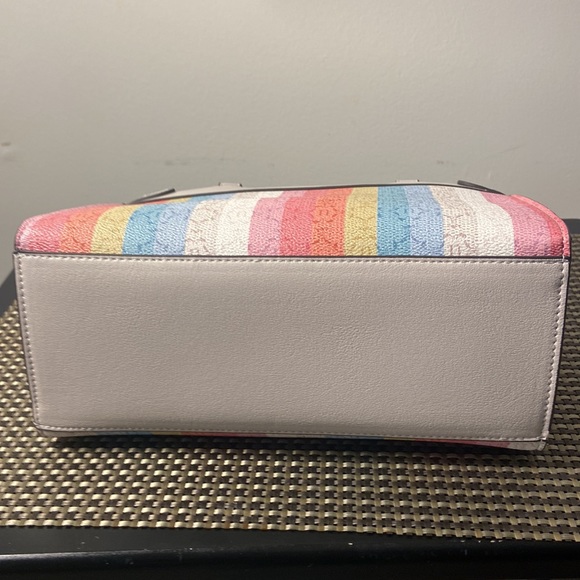 Nanette Lepore Logo Stripe Satchel In Mesh Tote - Picture 9 of 12